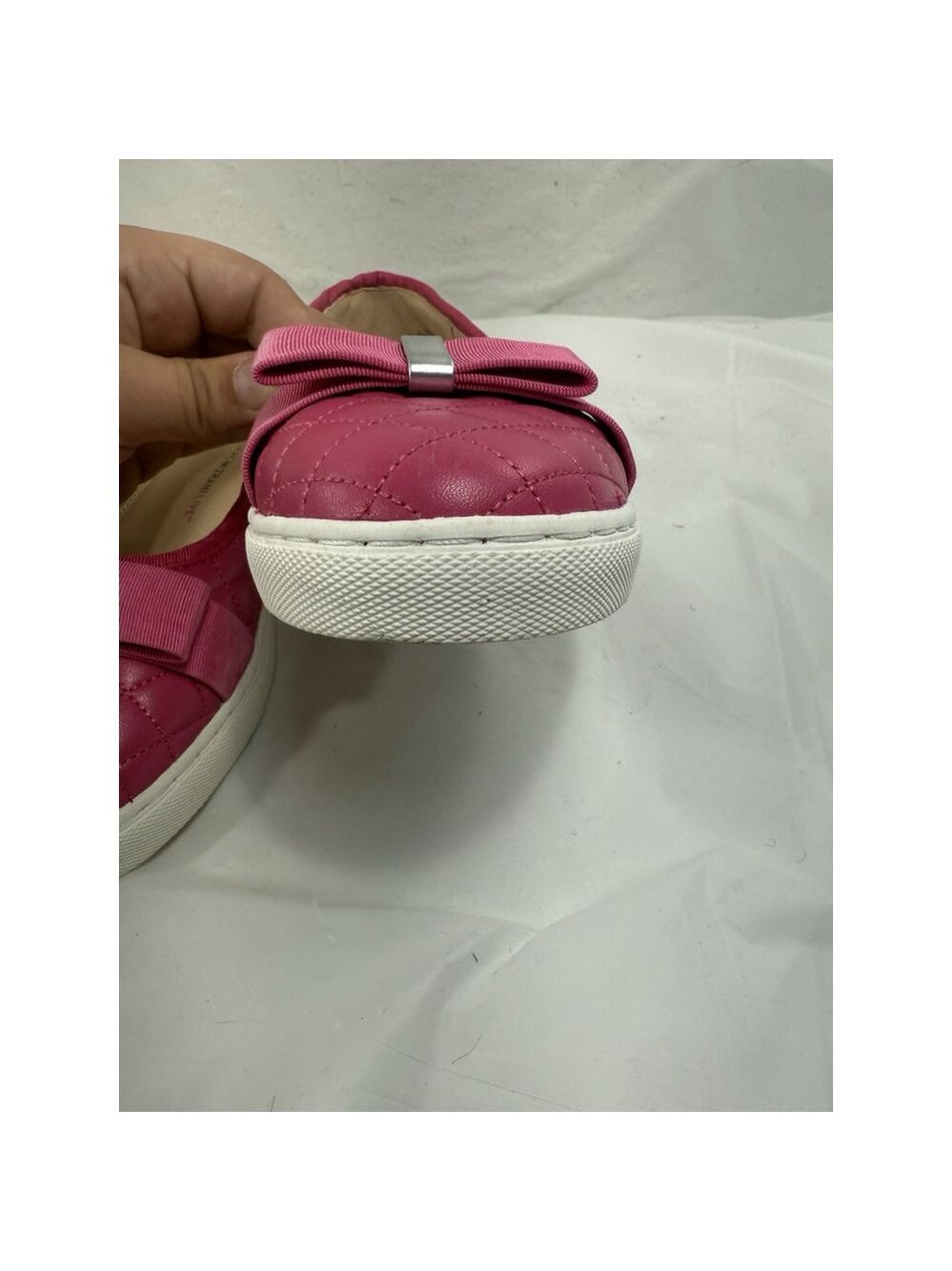 Isaac Mizrahi Live Kaitlyn Quilted Leather Flats Size 8.5 Pink Shoes - Picture 7 of 15